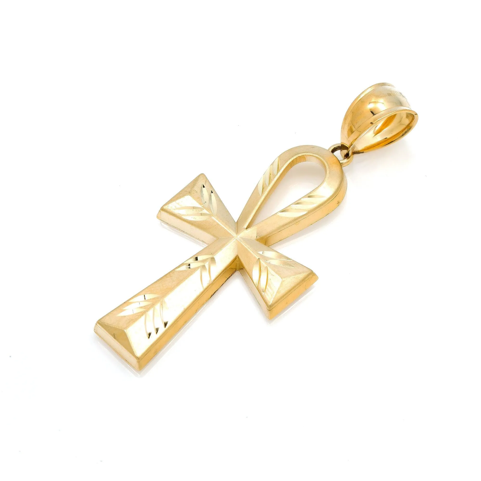 10K GOLD ANKH PENDANT 2.15"