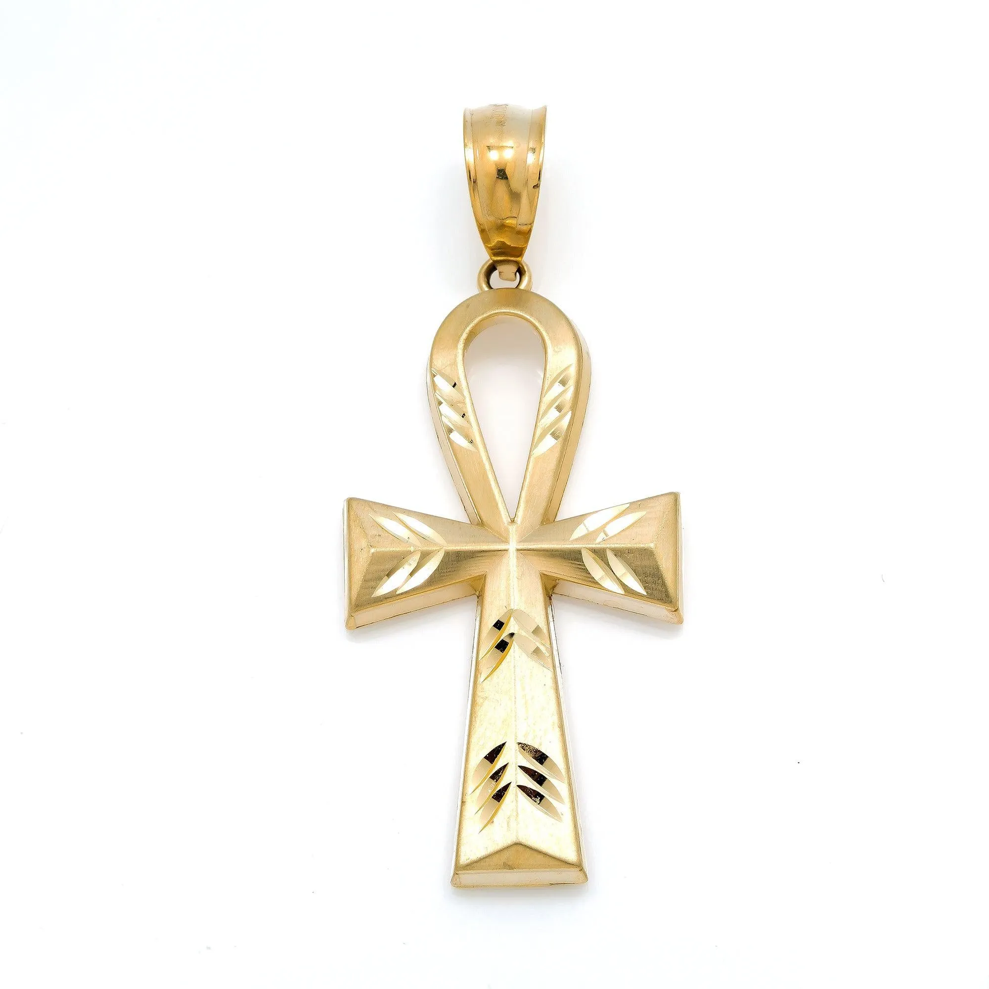 10K GOLD ANKH PENDANT 2.15"