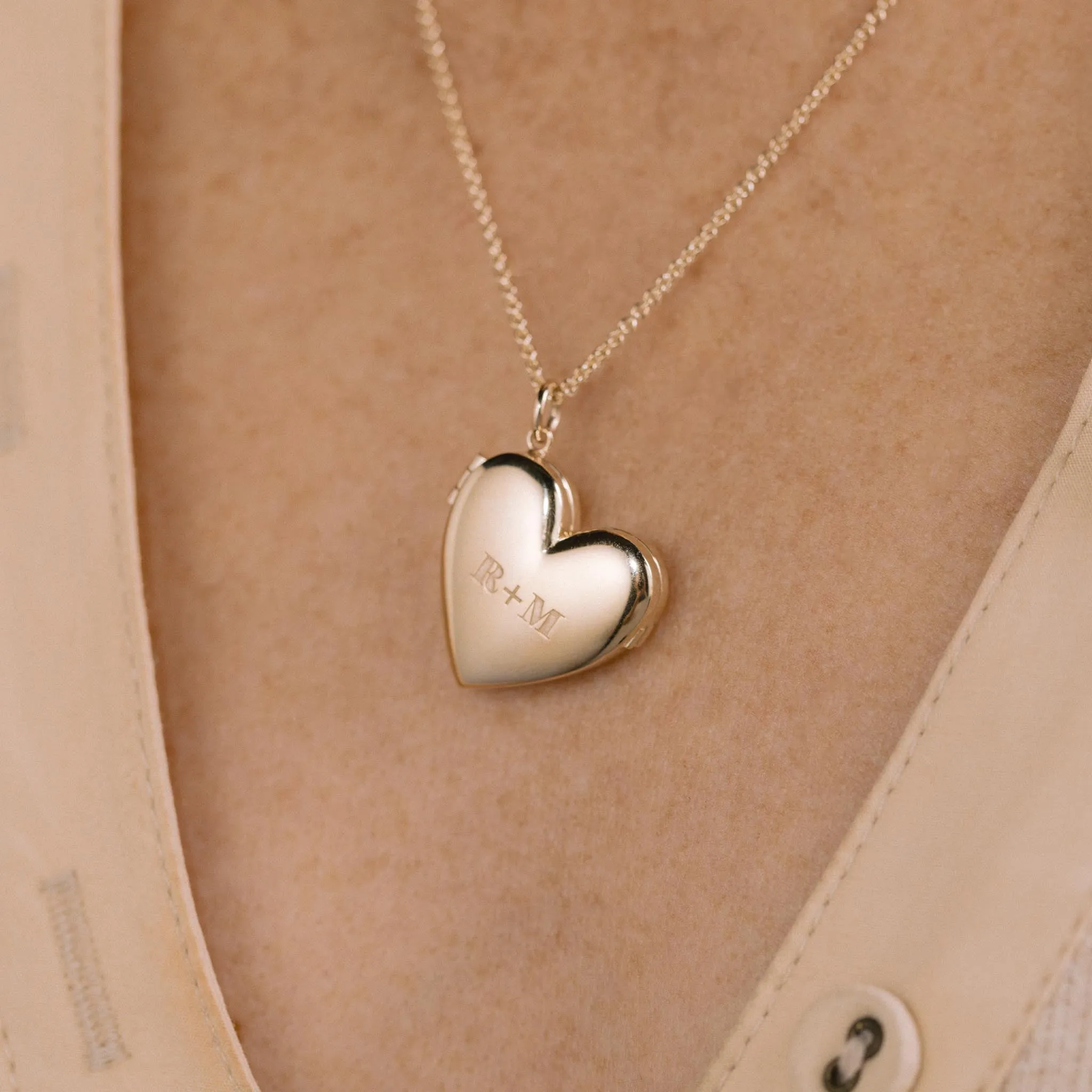 14k 2 Initial Letters Heart Locket Necklace