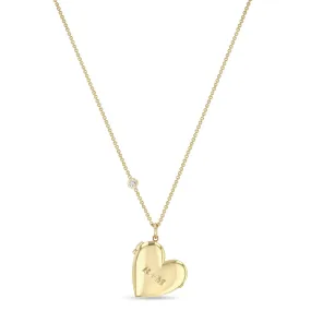 14k 2 Initial Letters Heart Locket Necklace