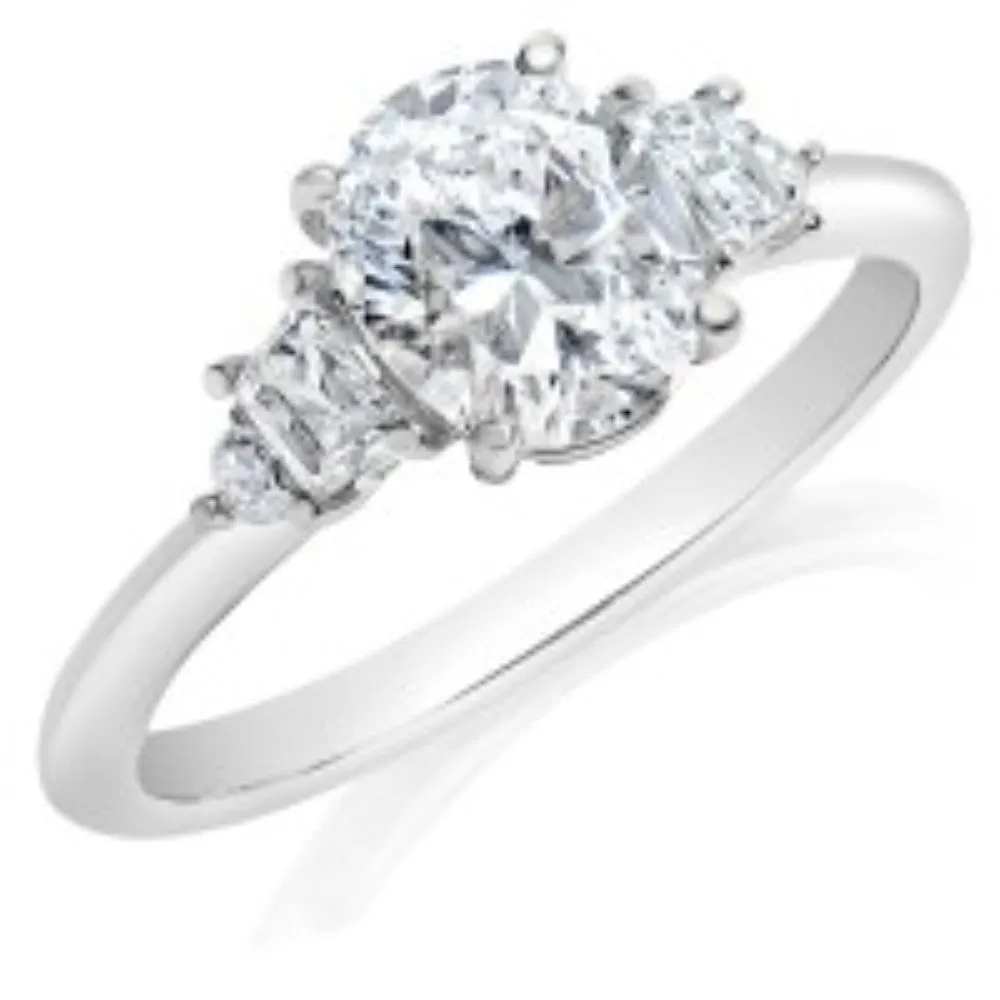 14w Oval Fancy Cluster Engagement Ring