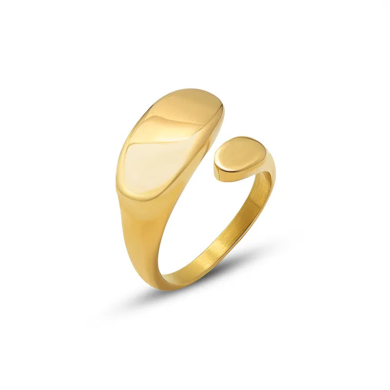 18K Gold Plated Ins Style Minimalist Planar Opening Ring