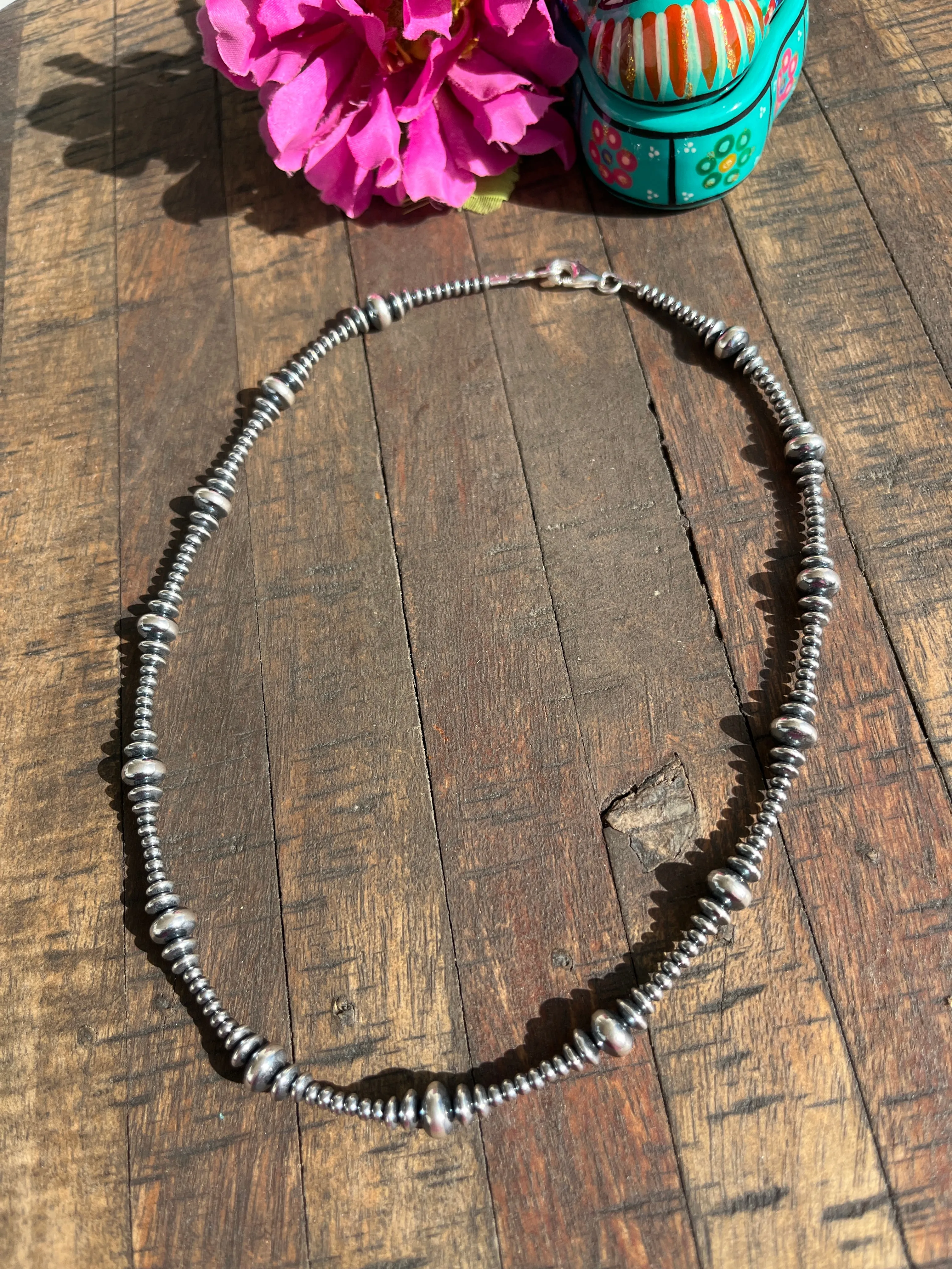 18" Graduated Rondelle "Navajo Style" Pearls