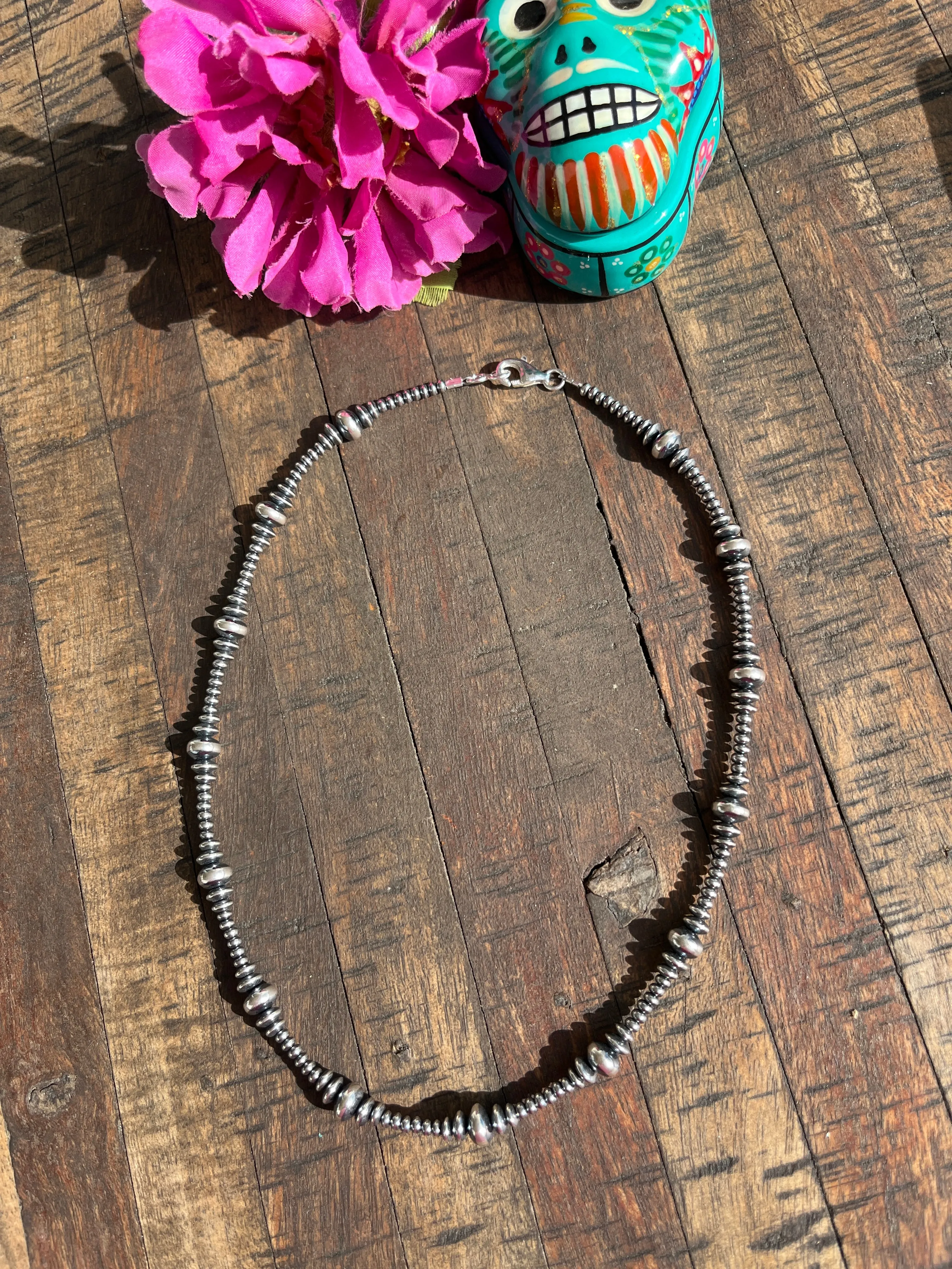 18" Graduated Rondelle "Navajo Style" Pearls