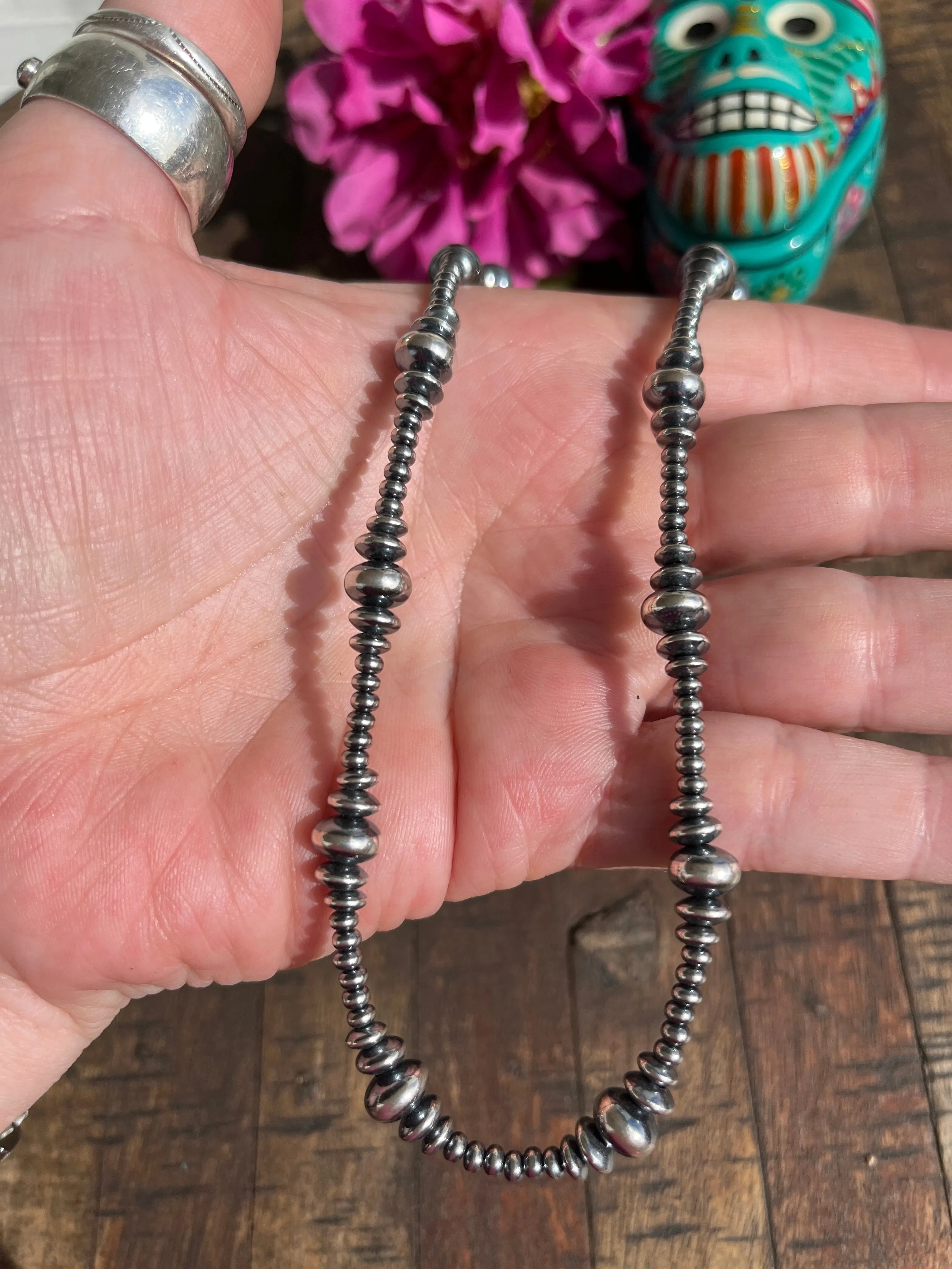 18" Graduated Rondelle "Navajo Style" Pearls