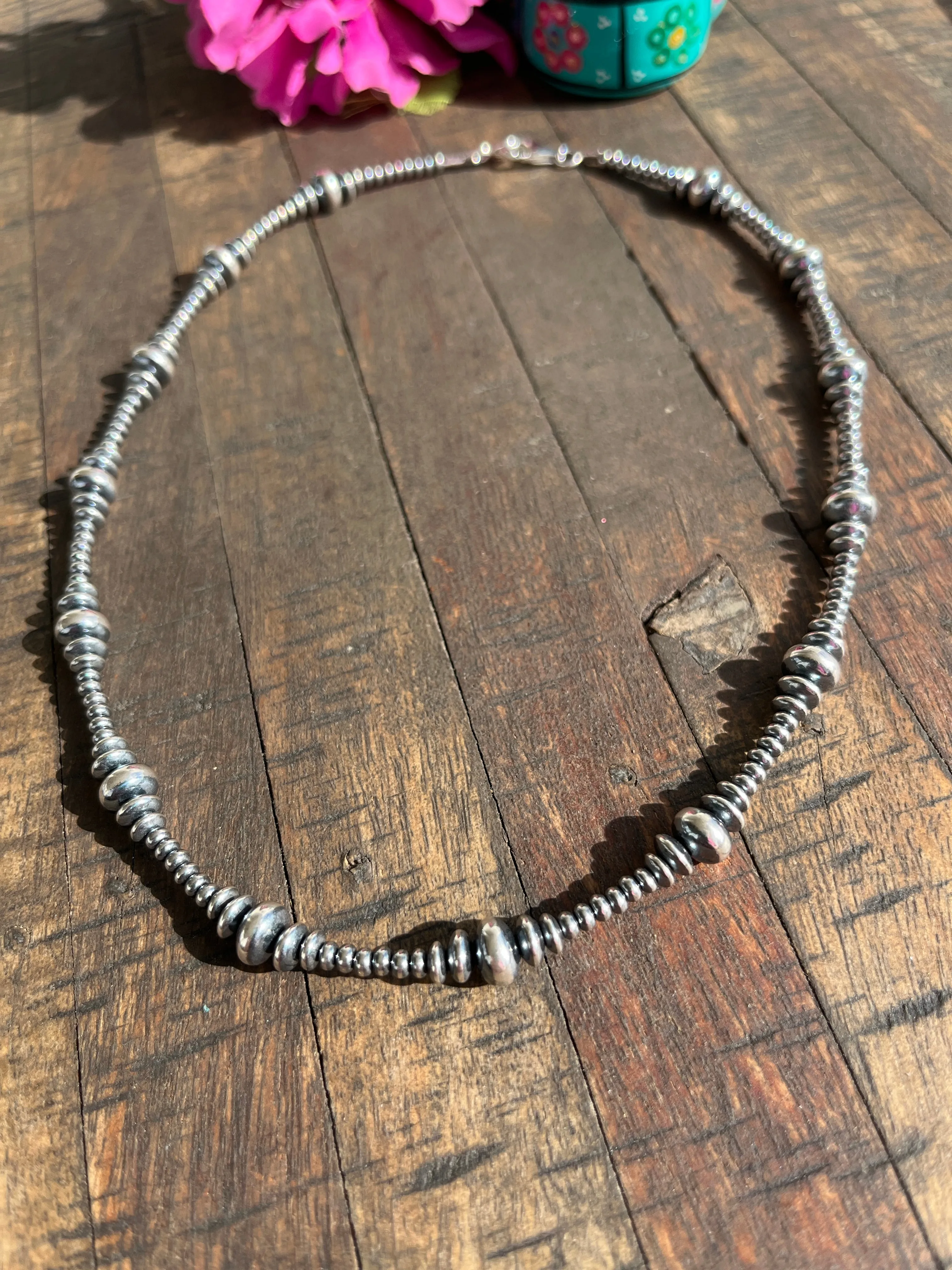 18" Graduated Rondelle "Navajo Style" Pearls