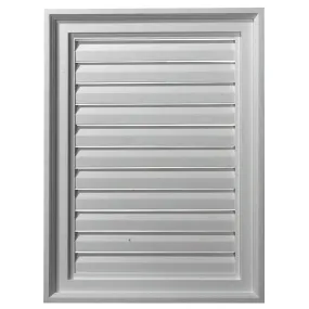 18'W x 22'H Rectangle Urethane Gable Vent Louver, Functional