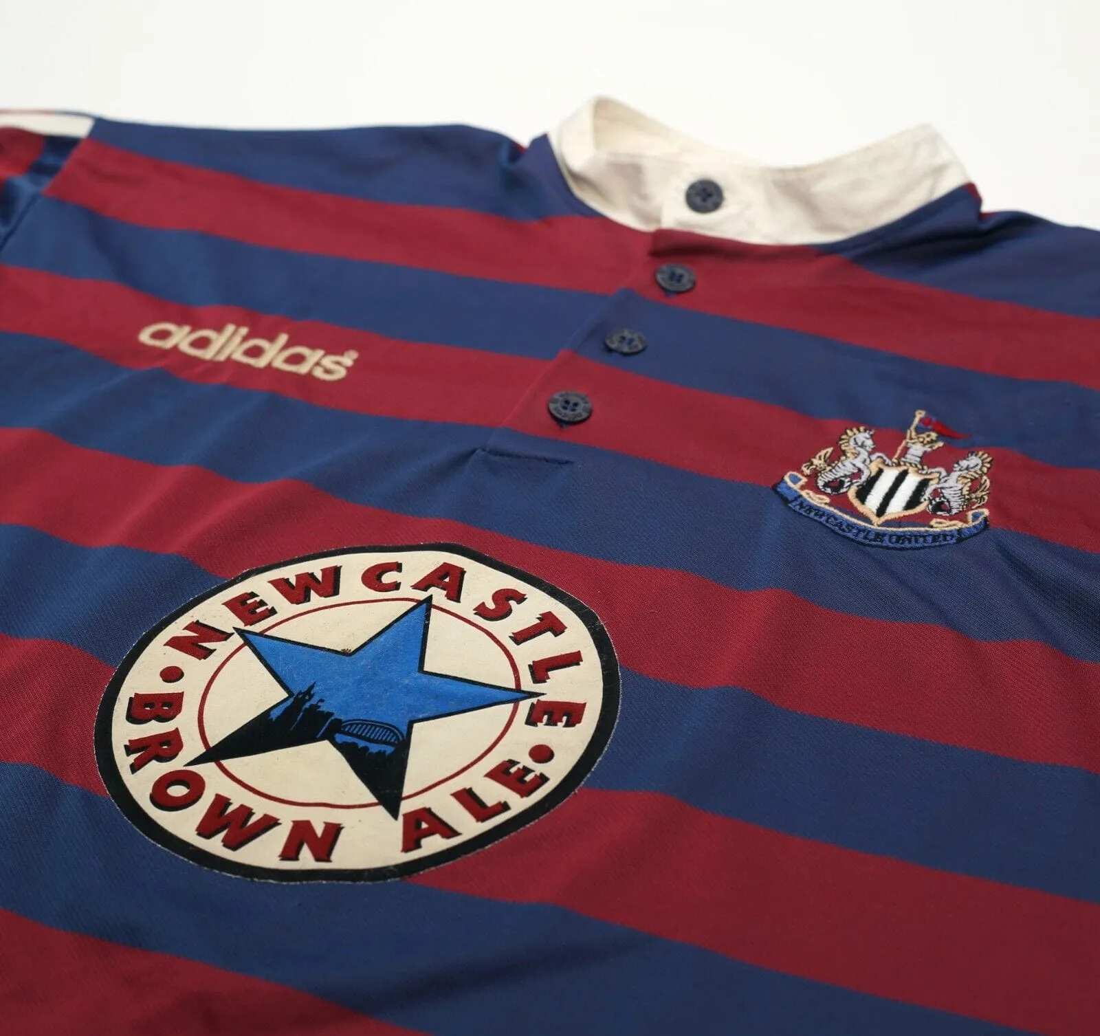 1995/96 GINOLA #14 Newcastle United Vintage adidas Away Football Shirt (M)