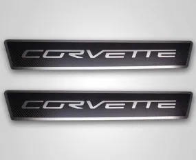 2005-2013 C6 Corvette - Outer Door Sills CORVETTE Style Carbon Fiber