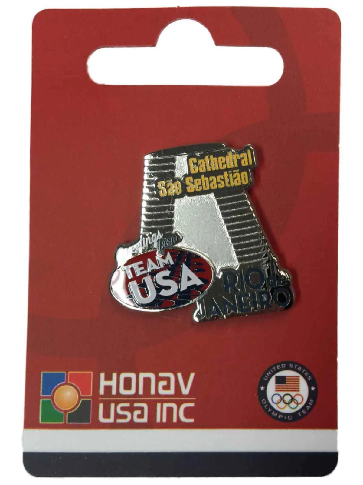 2016 Summer Olympics Rio Brazil "Team USA" Cathedral Sao Sebastiao Lapel Pin