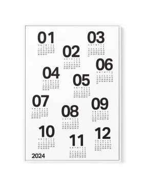 2024 Scatter Calendar B&W | Framed Canvas Art Print