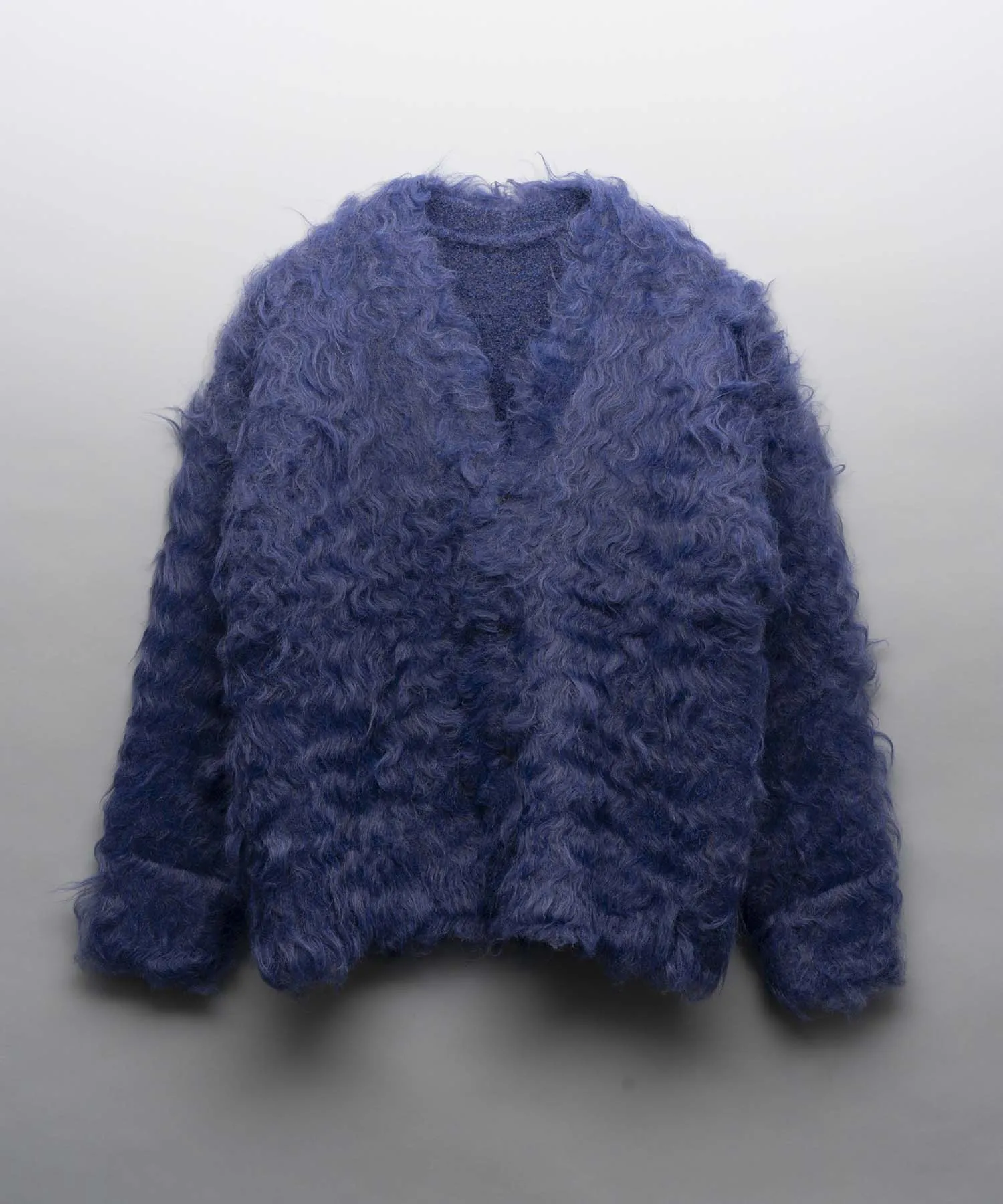 【24AW PRE-ORDER】Prime-Over Shaggy V-Neck Knit Cardigan