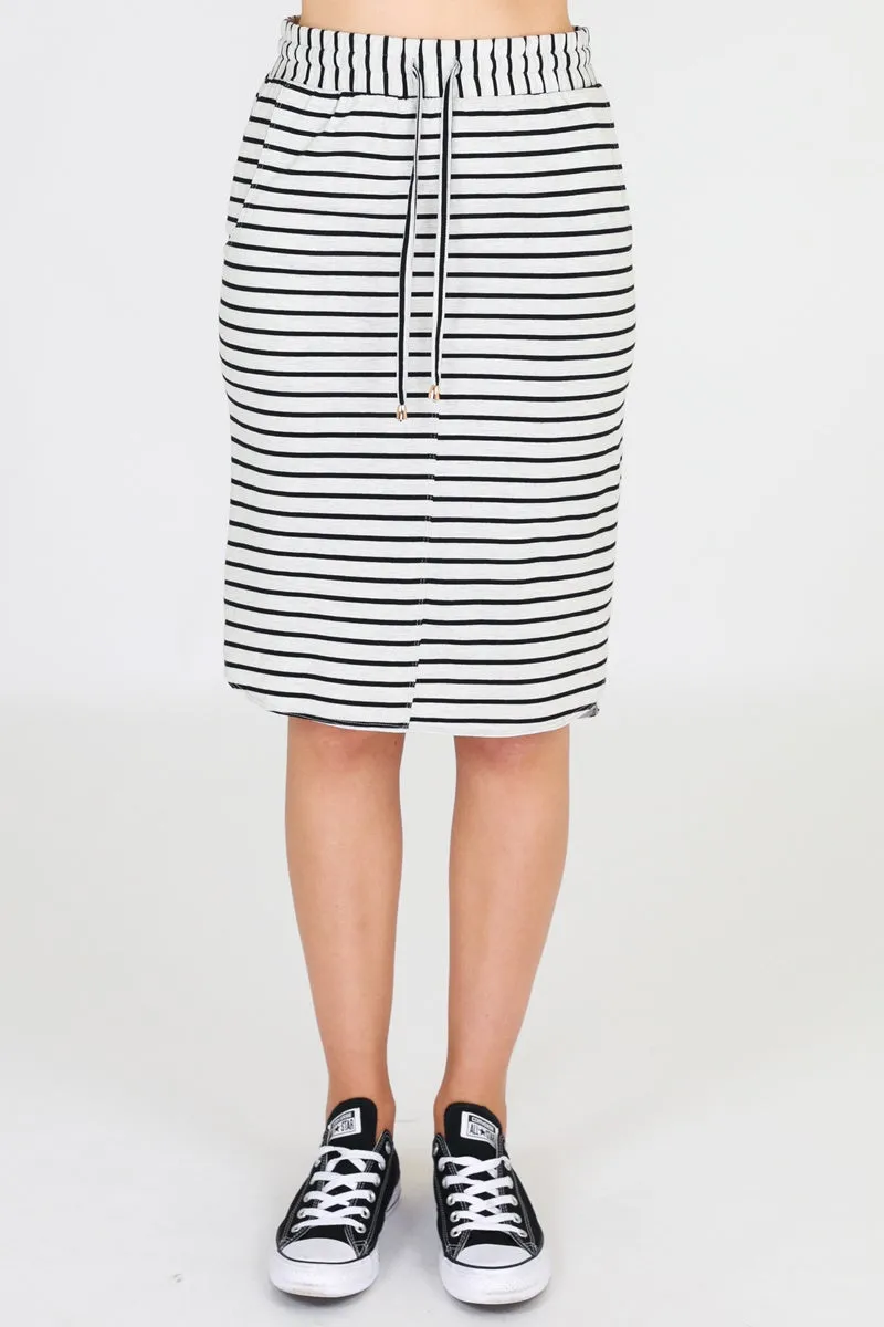 3rd Story - Olivia Skirt - Grey Stripe