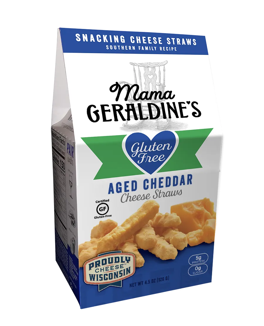 4.5 oz. Certified Gluten Free Aged Cheddar Cheese Straws