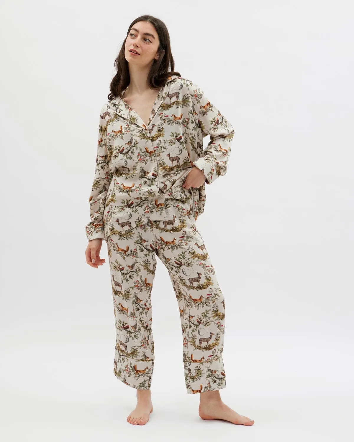 A Night's Tale Woodland Pyjamas Crystal Grey