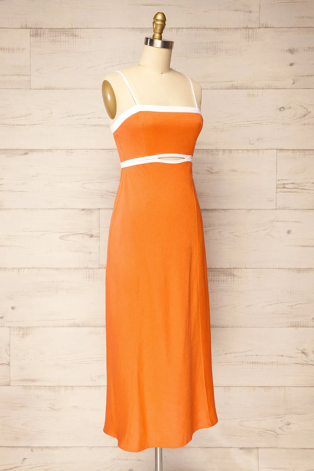 Acapulco | Long Orange A-Line Dress