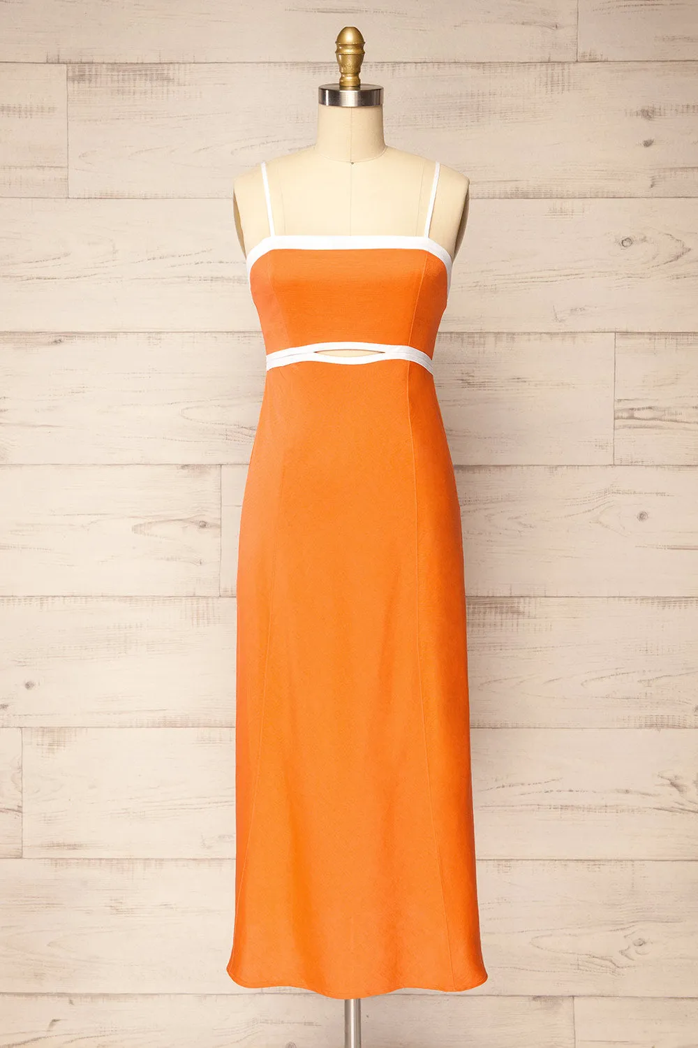 Acapulco | Long Orange A-Line Dress