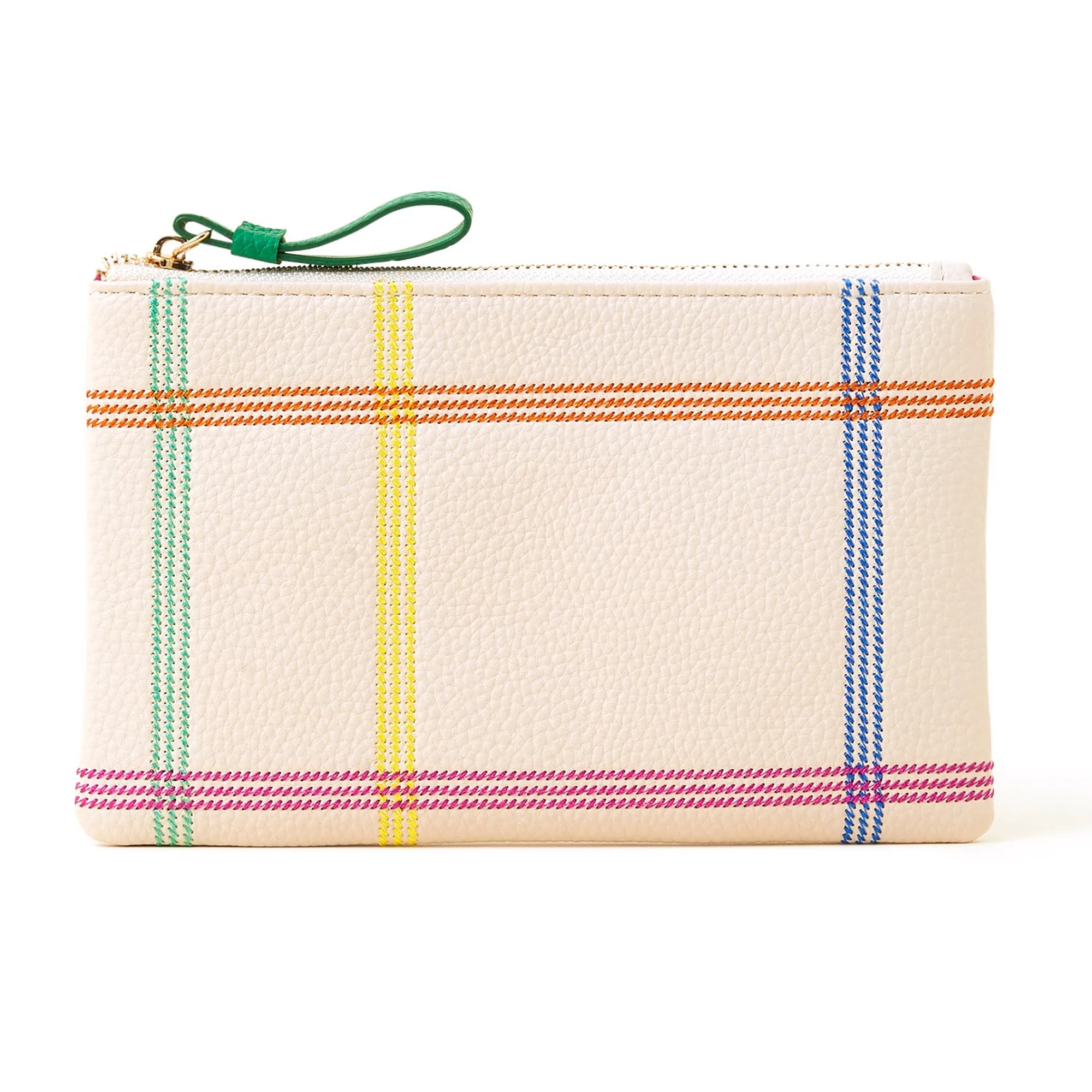 Accessorize London Women's Cream Check Stitch Purse