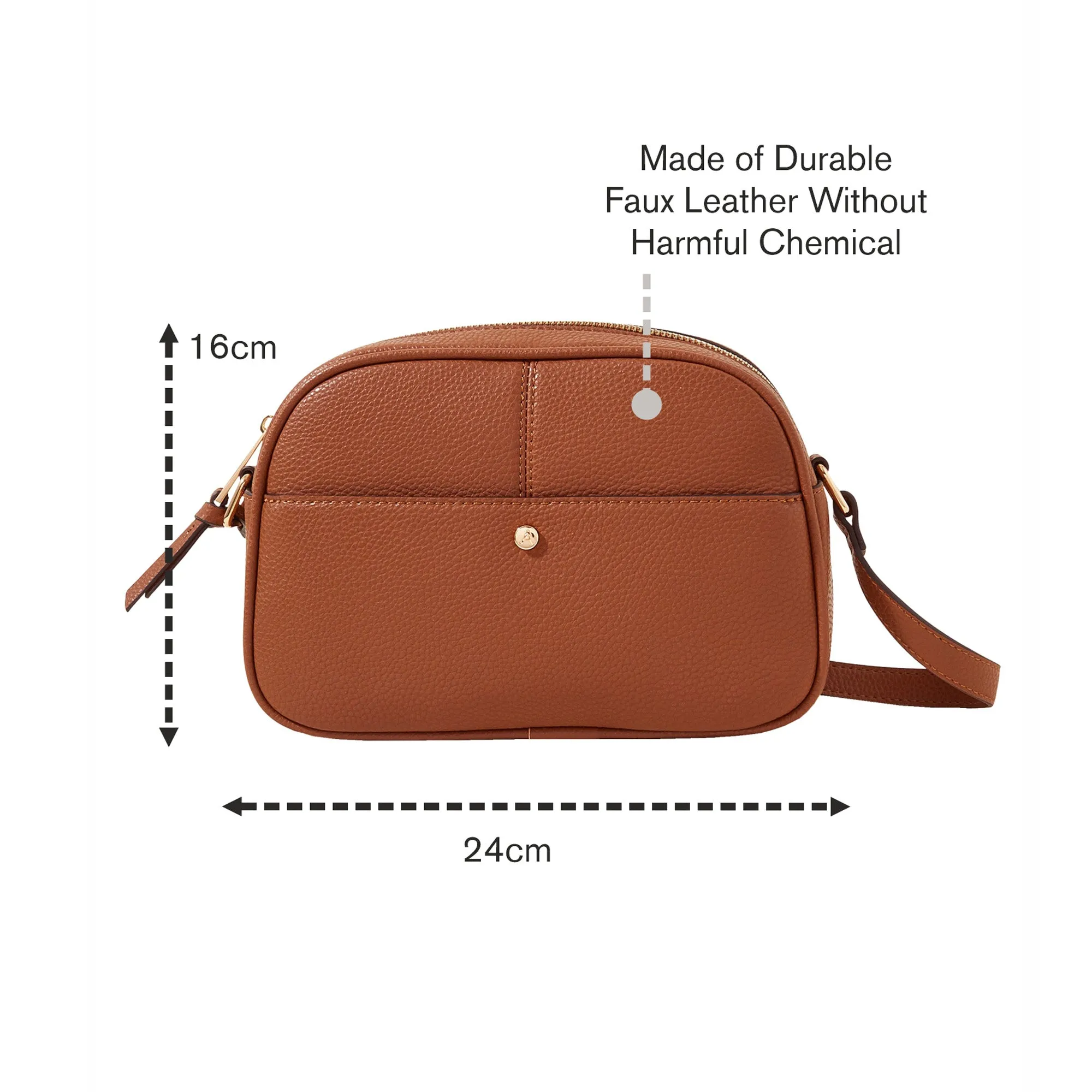 Accessorize London Women's Tan Abby Camera Bag