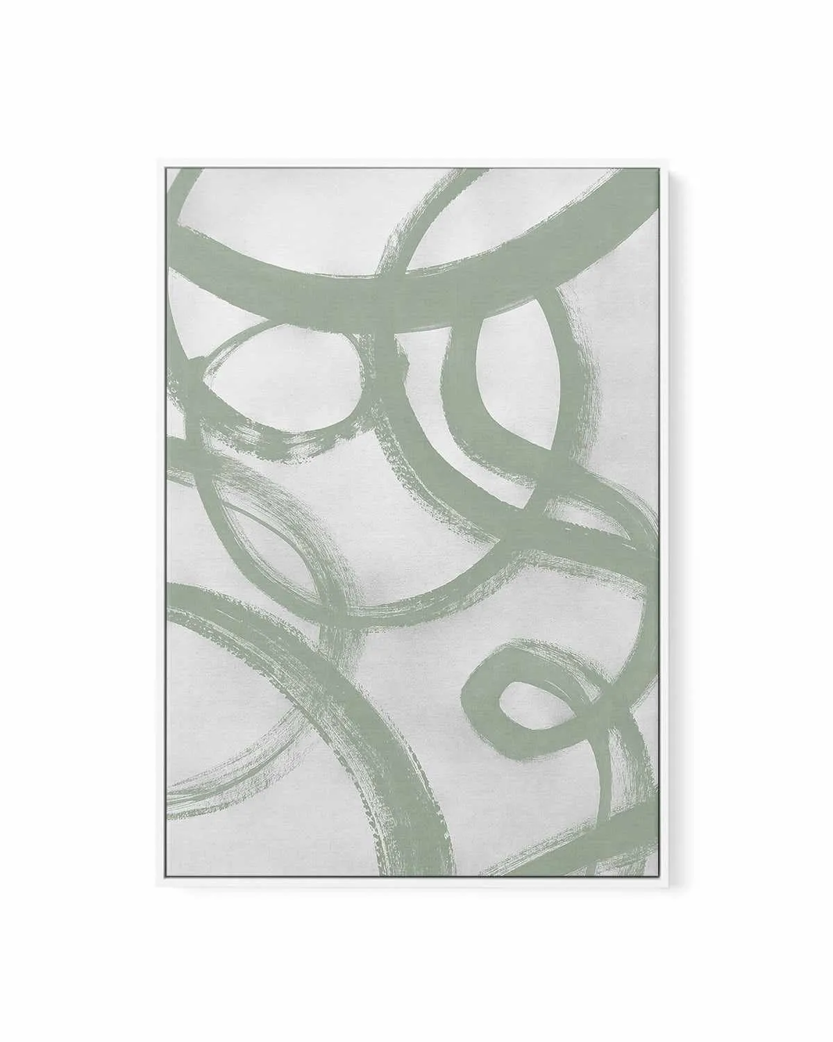 Acrylic Abstract II in Sage | Framed Canvas Art Print