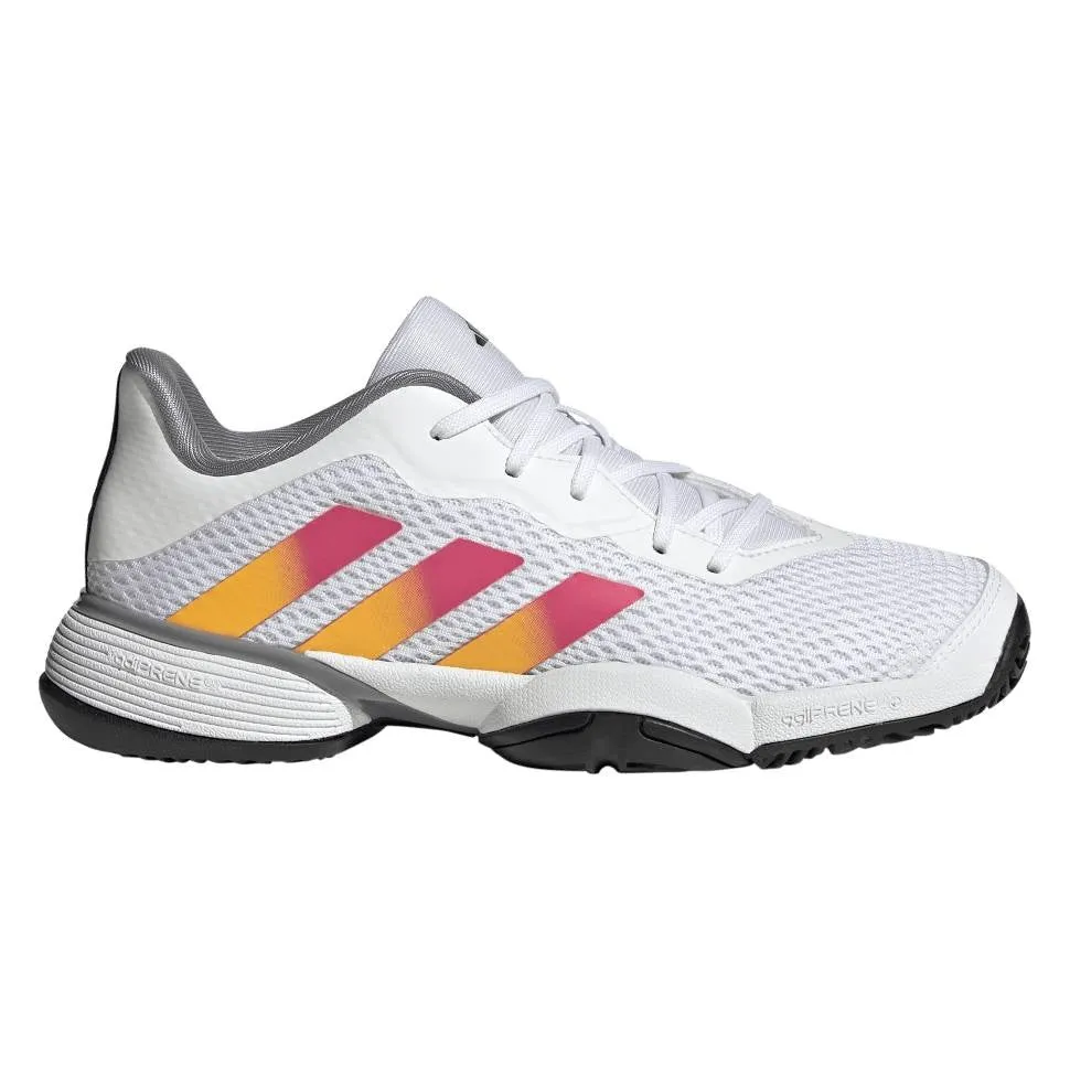 adidas Barricade Junior Tennis Shoe (White)