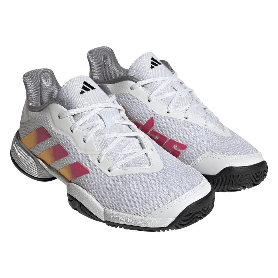 adidas Barricade Junior Tennis Shoe (White)