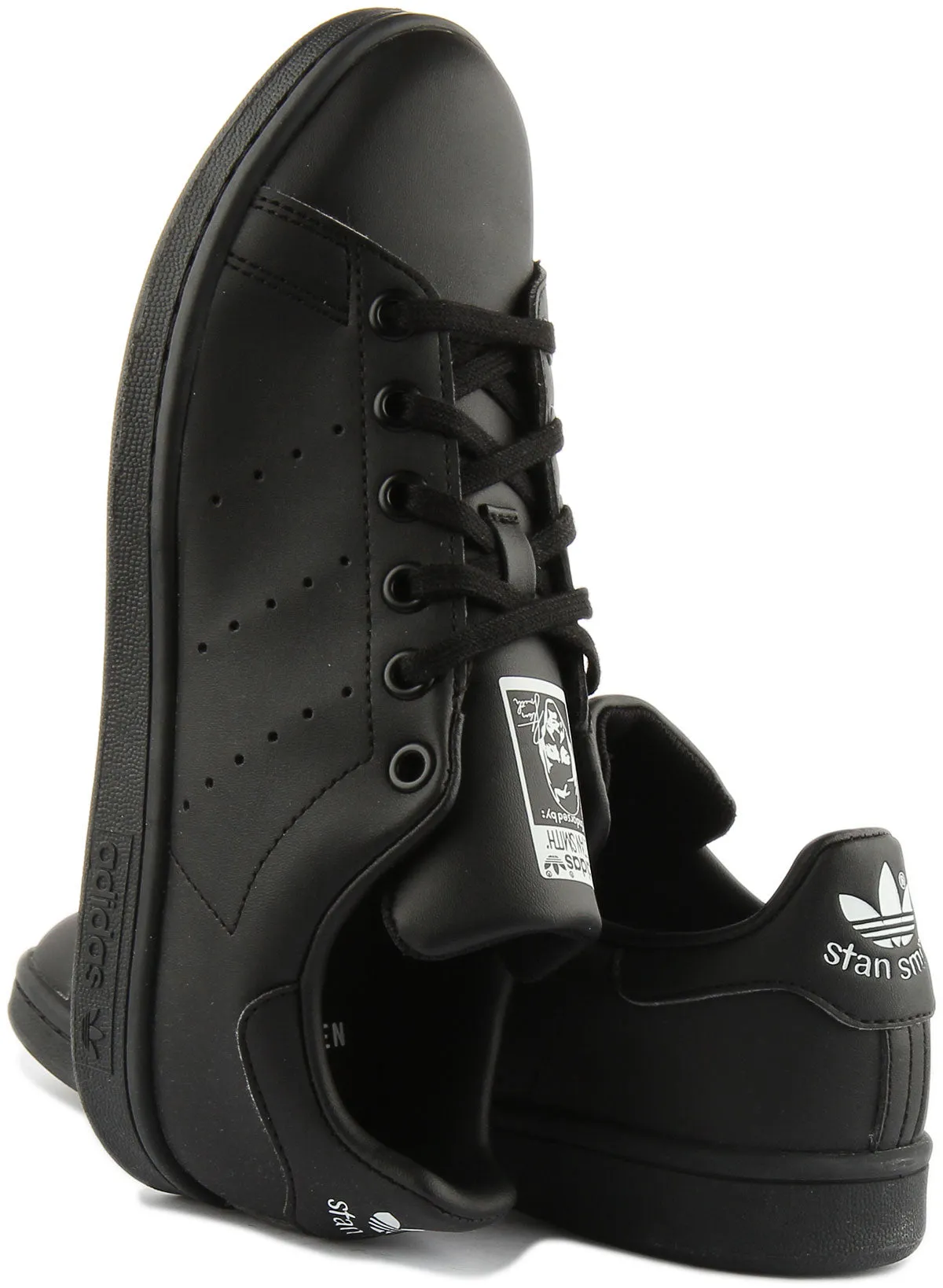 Adidas Stan Smith J In Black For Youth