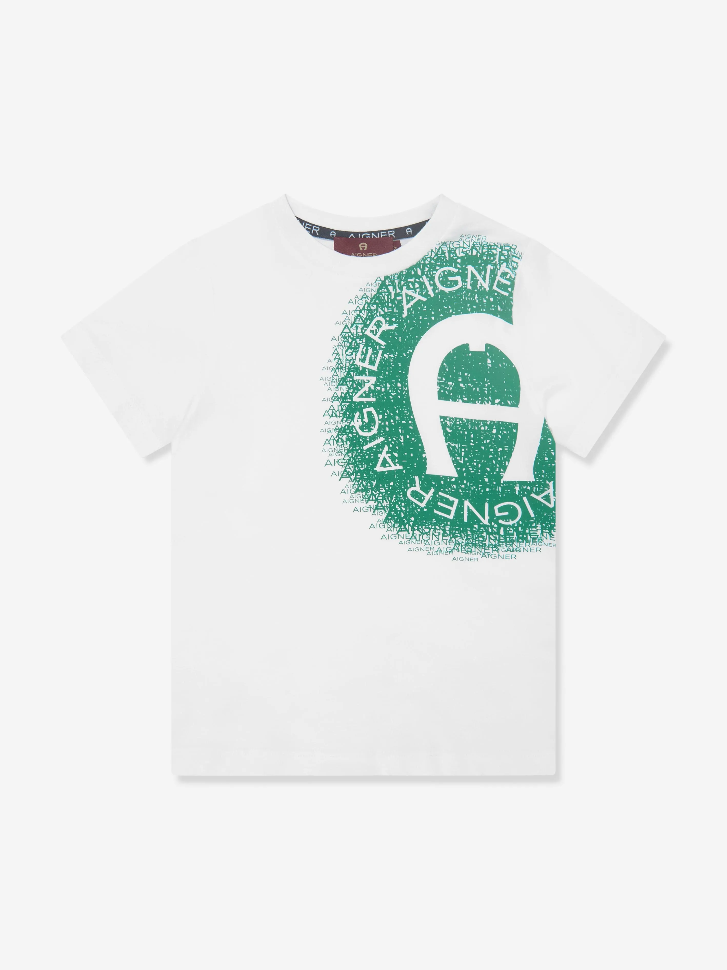 Aigner Boys Logo Print T-Shirt in White