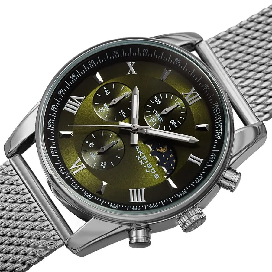 Akribos Xxiv Quartz Green Dial Men's Watch AK1112GRN