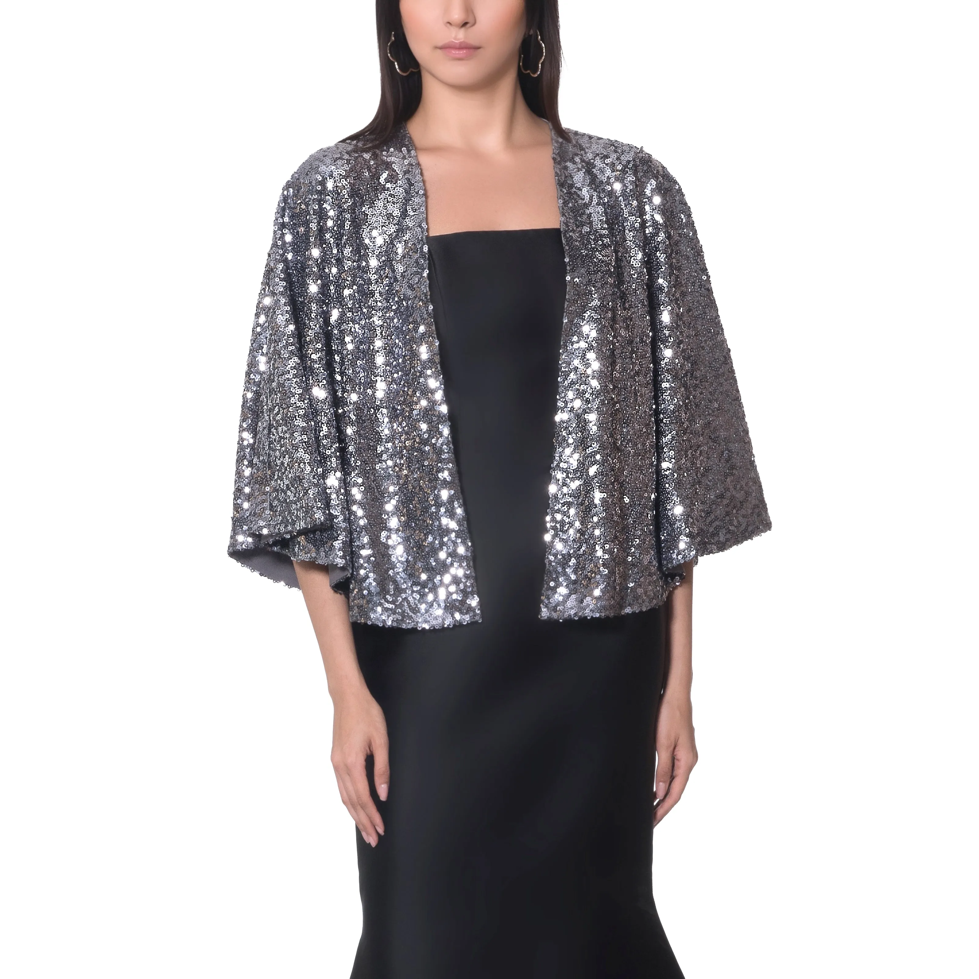 All Over Sequin Embroidery Cape