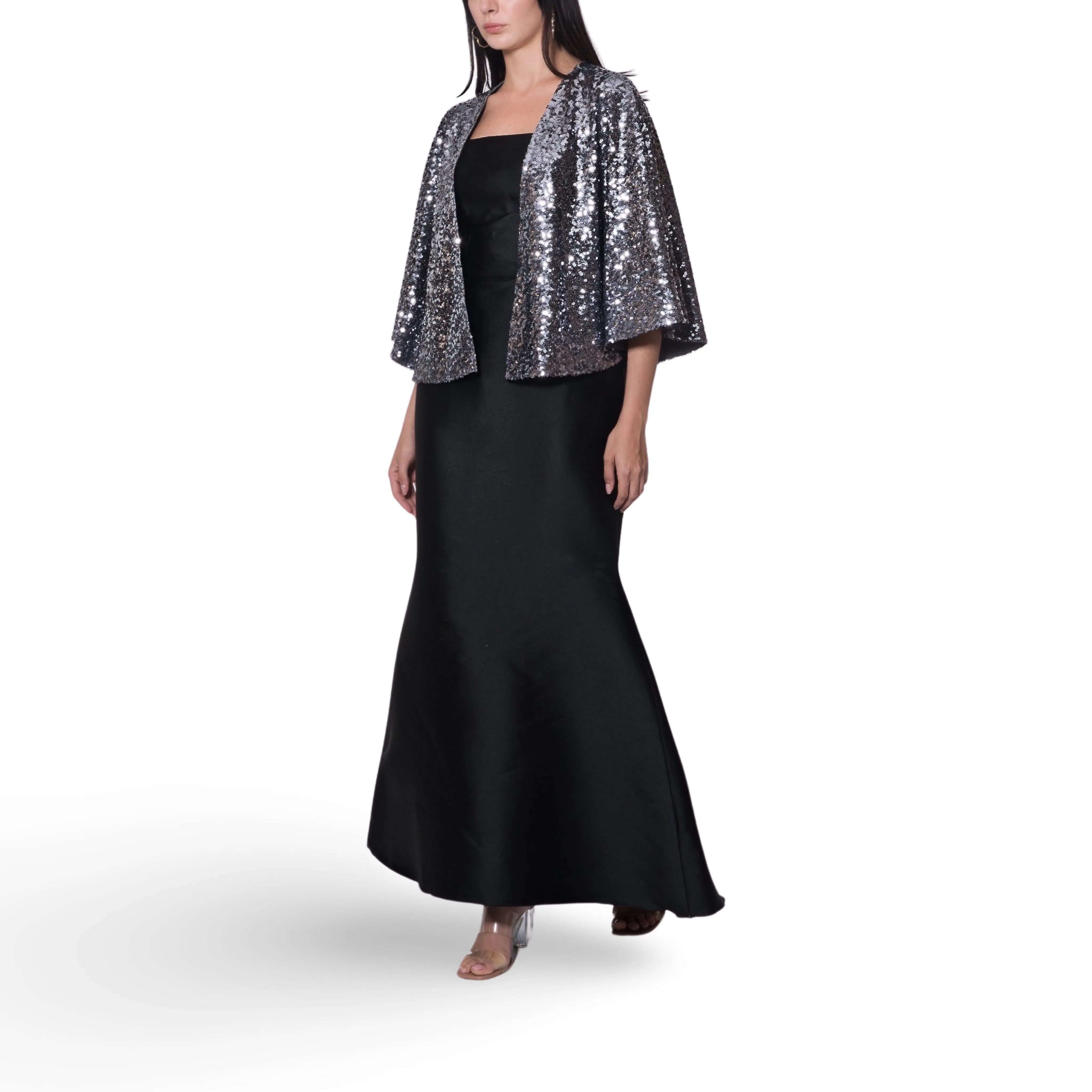 All Over Sequin Embroidery Cape