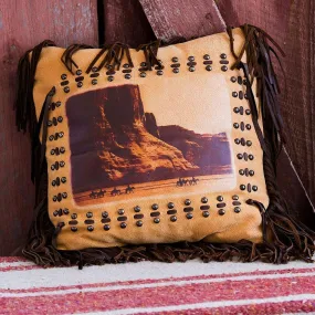 American Indians at the Mesa's Leather Pillow