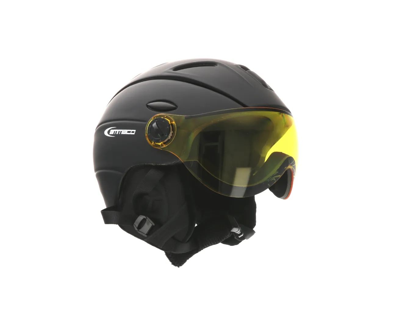 Ammaco 12 Vent Visor Ski Helmet Black With Fidlock Magnetic Clasp