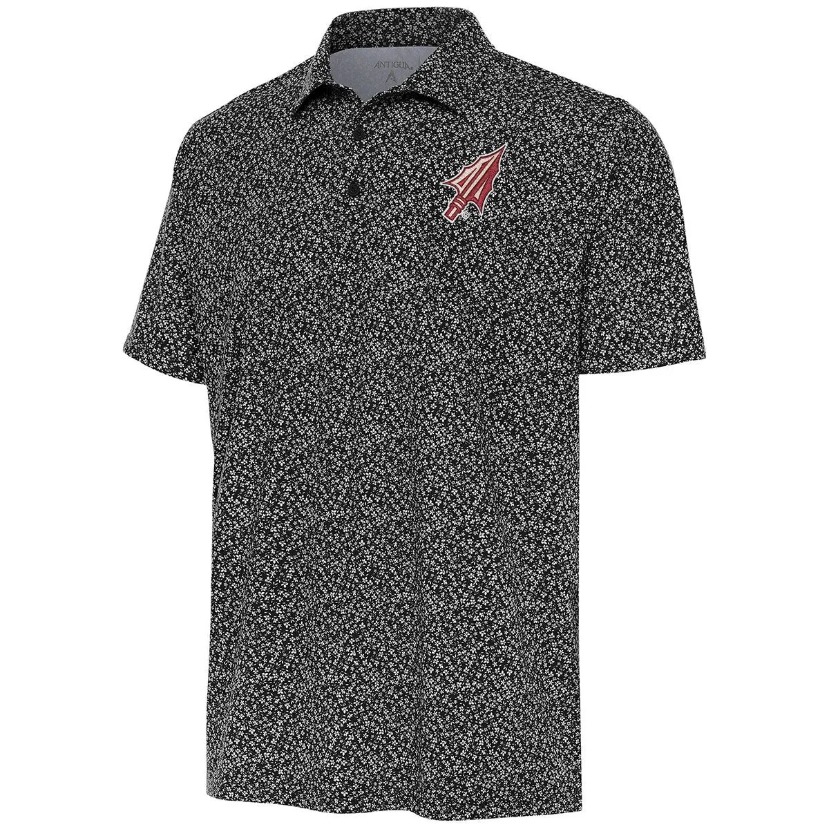 Antigua Men's Arrowhead Logo Floral Pattern Polo - Black