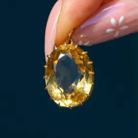 Antique 15ct Gold Citrine Pendant, 7.48ct