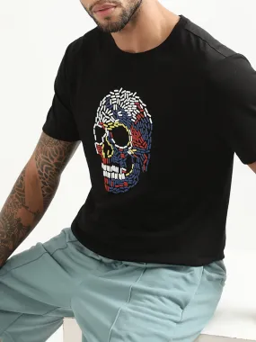 Antony Morato Black Printed Slim Fit T-Shirt