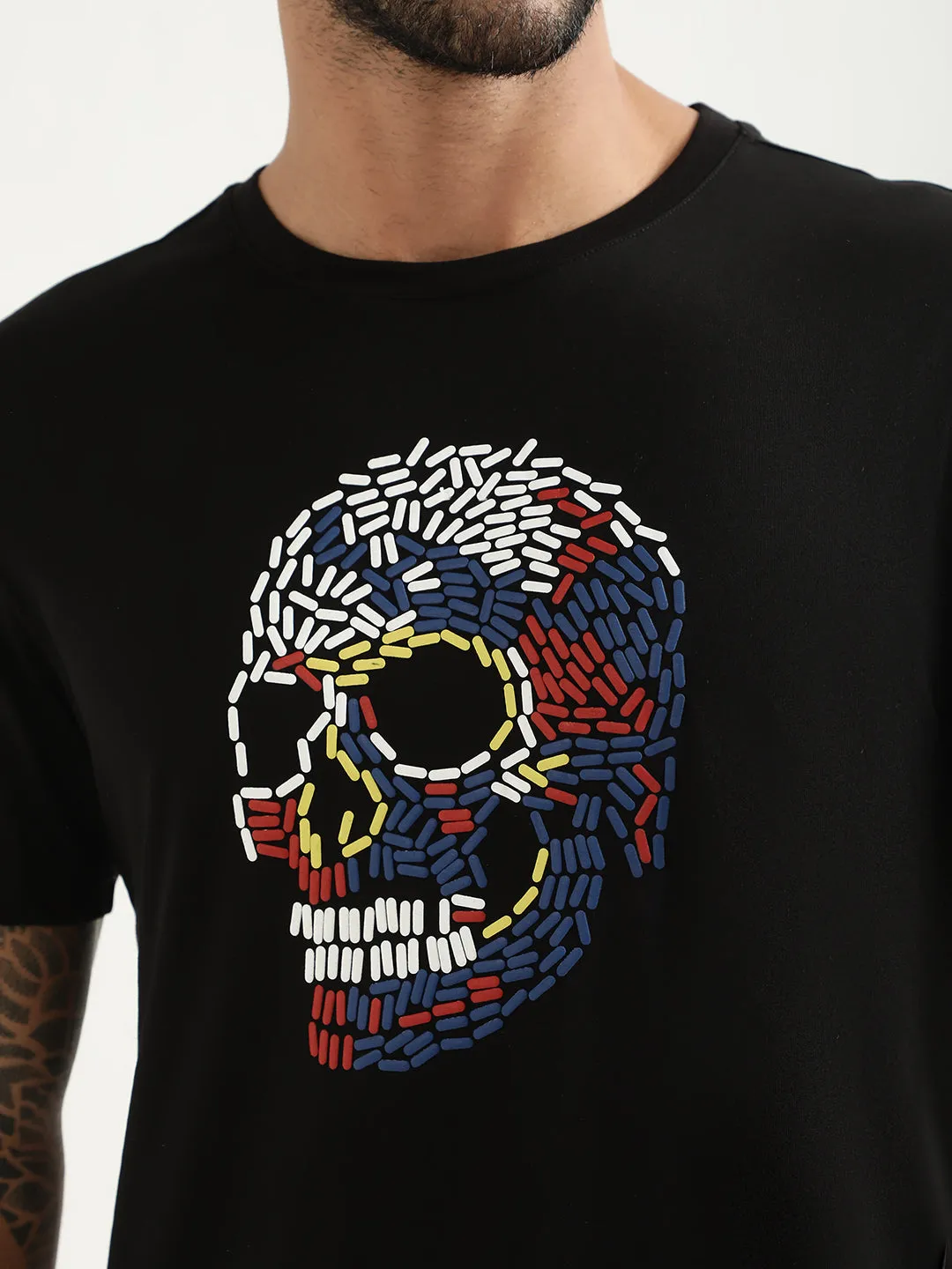 Antony Morato Black Printed Slim Fit T-Shirt