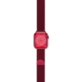 Apple Watch (42/44/SE/45/49mm) Epico Milanese Rustfri Stål Rem - Red