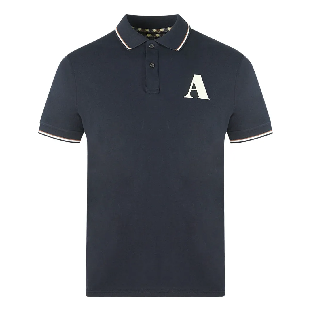 Aquascutum A Logo Navy Blue Polo Shirt