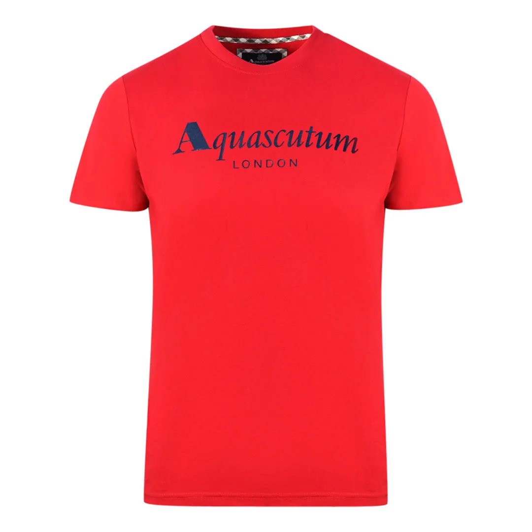 Aquascutum London Brand Logo Red T-Shirt