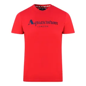 Aquascutum London Brand Logo Red T-Shirt