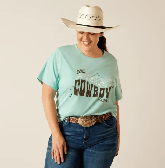 Ariat Women's Aqua Heather Cowboy Tee 10048642