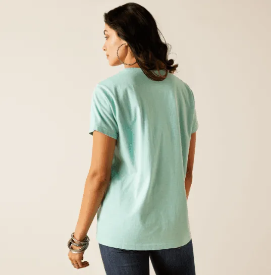 Ariat Women's Aqua Heather Cowboy Tee 10048642