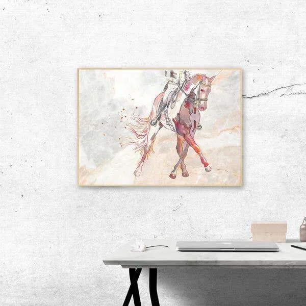 Art: Marble - Dressage half-pass | Art Print, Wall Art, Horse, Equine