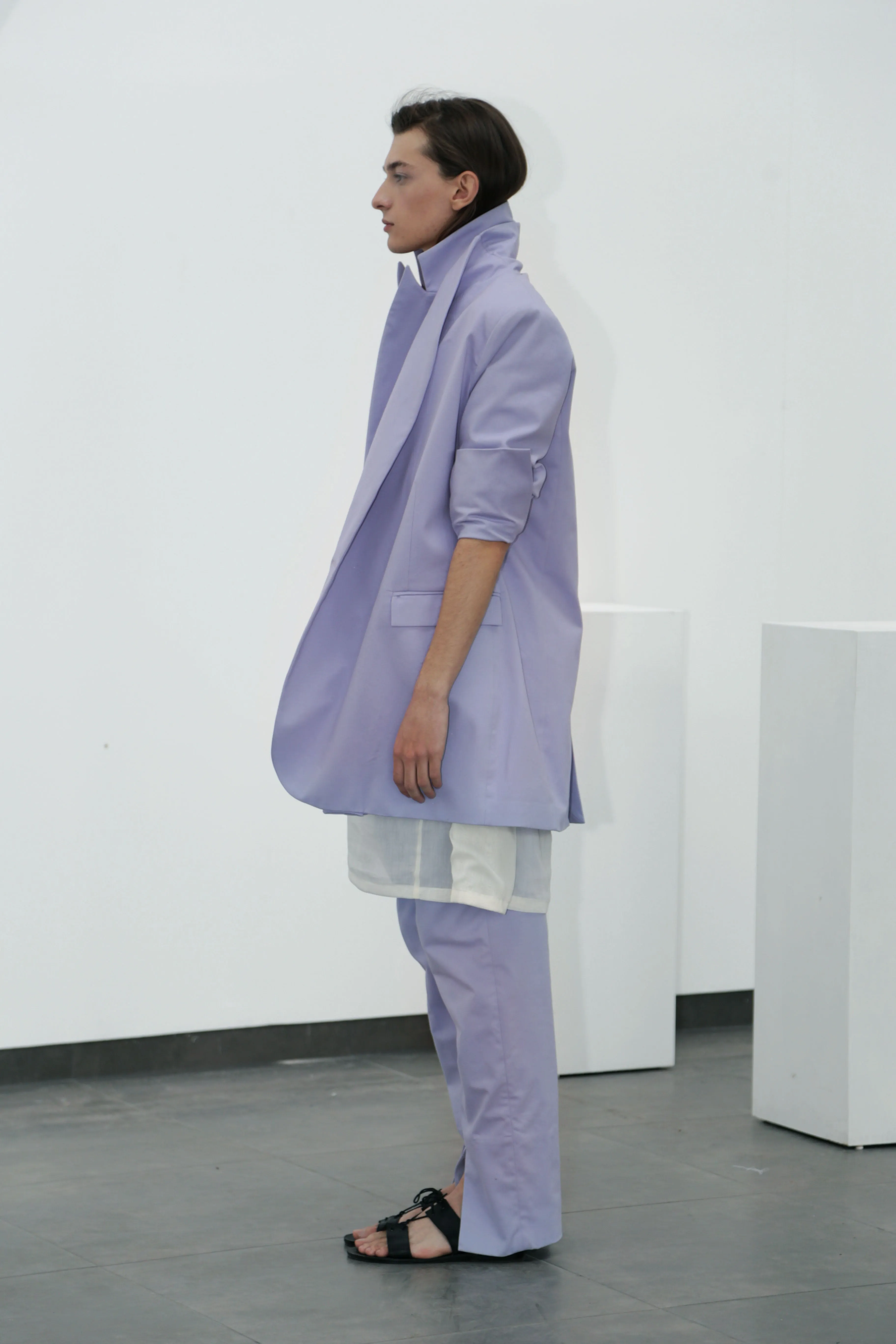 Asymmetric lavender jacket