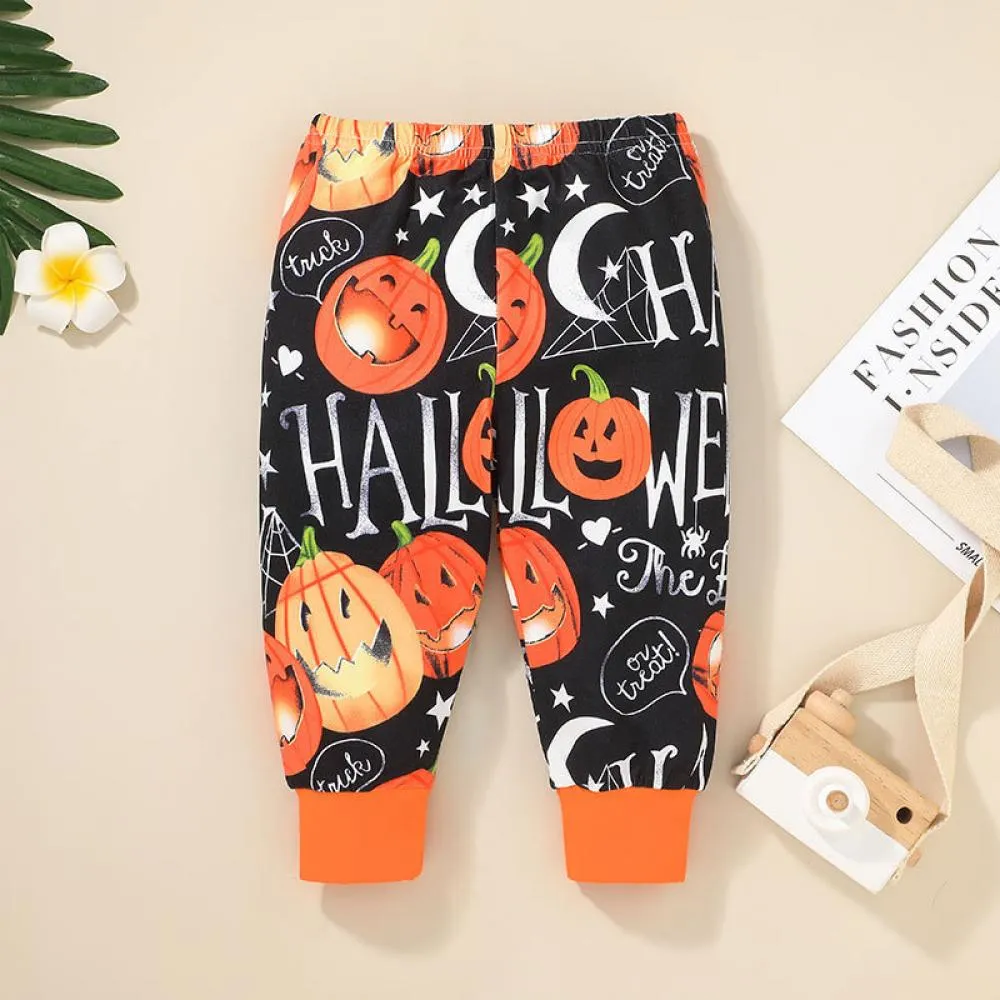 Autumn/Winter Halloween Boys Printed Long Sleeve Pants   Hat Three Piece Set Baby Clothes Wholesale