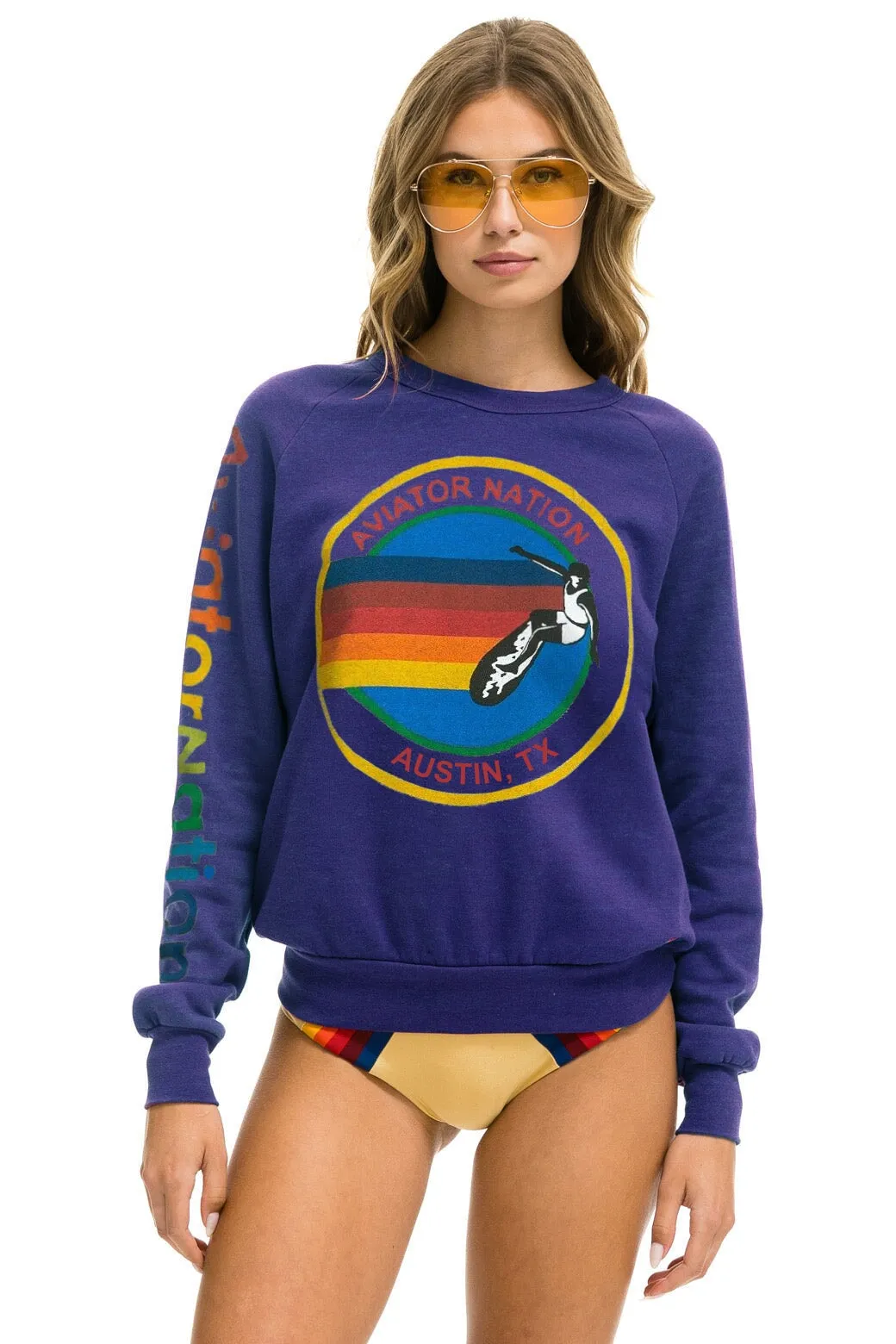 AVIATOR NATION AUSTIN SWEATSHIRT - PURPLE