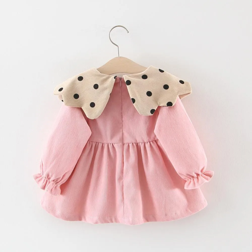 Baby Girl Western Style Color Matching Cartoon Princess Dress Autumn Wholesale Girl Dress