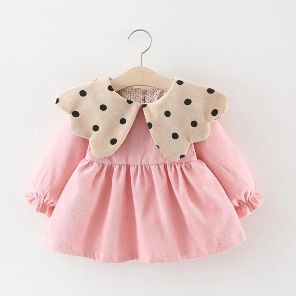 Baby Girl Western Style Color Matching Cartoon Princess Dress Autumn Wholesale Girl Dress