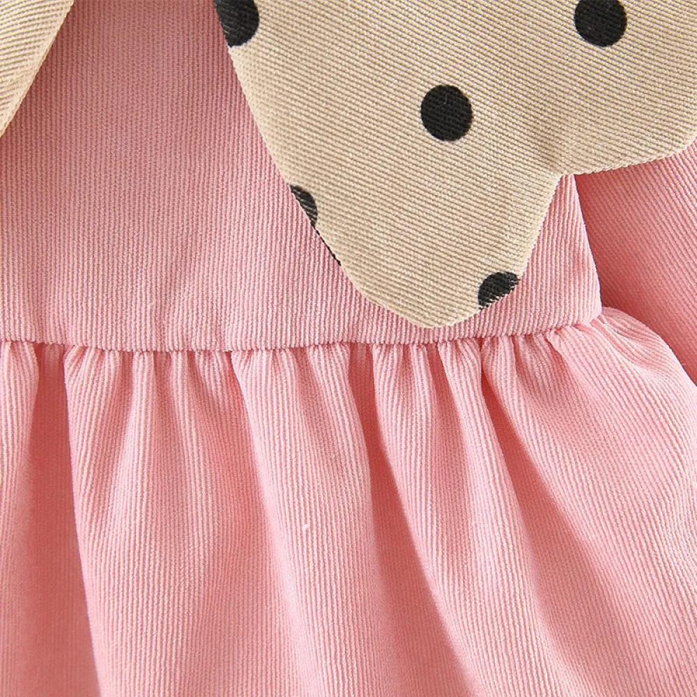 Baby Girl Western Style Color Matching Cartoon Princess Dress Autumn Wholesale Girl Dress